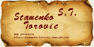 Stamenko Torović vizit kartica